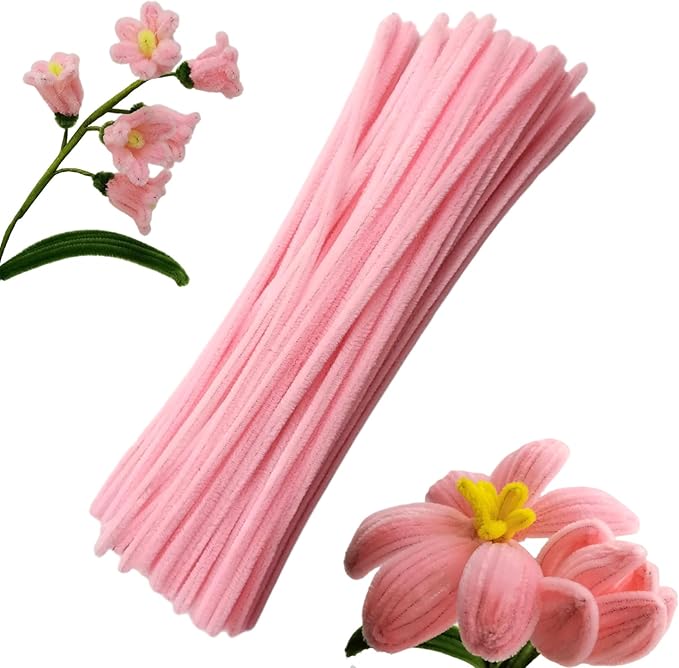 8mm Pipe Cleaner Plain 100pcs (Light Pink)