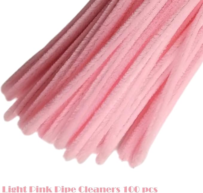 8mm Pipe Cleaner Plain 100pcs (Light Pink)