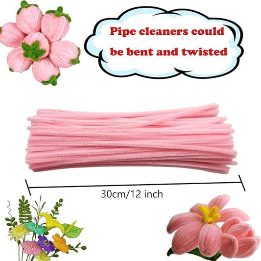 8mm Pipe Cleaner Plain 100pcs (Light Pink)