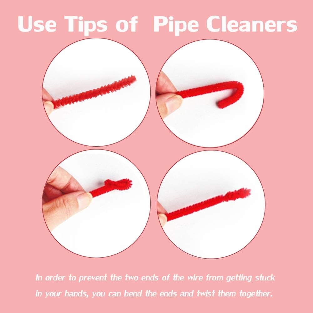 8mm Pipe Cleaner Plain 100pcs (RED)