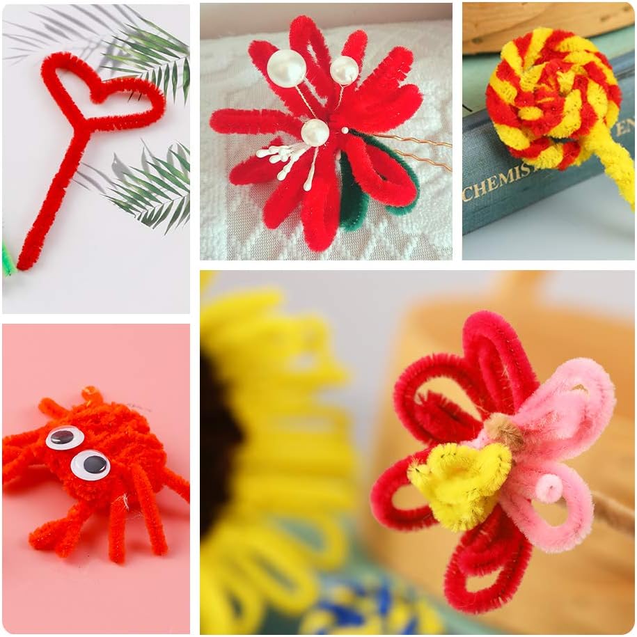8mm Pipe Cleaner Plain 100pcs (RED)