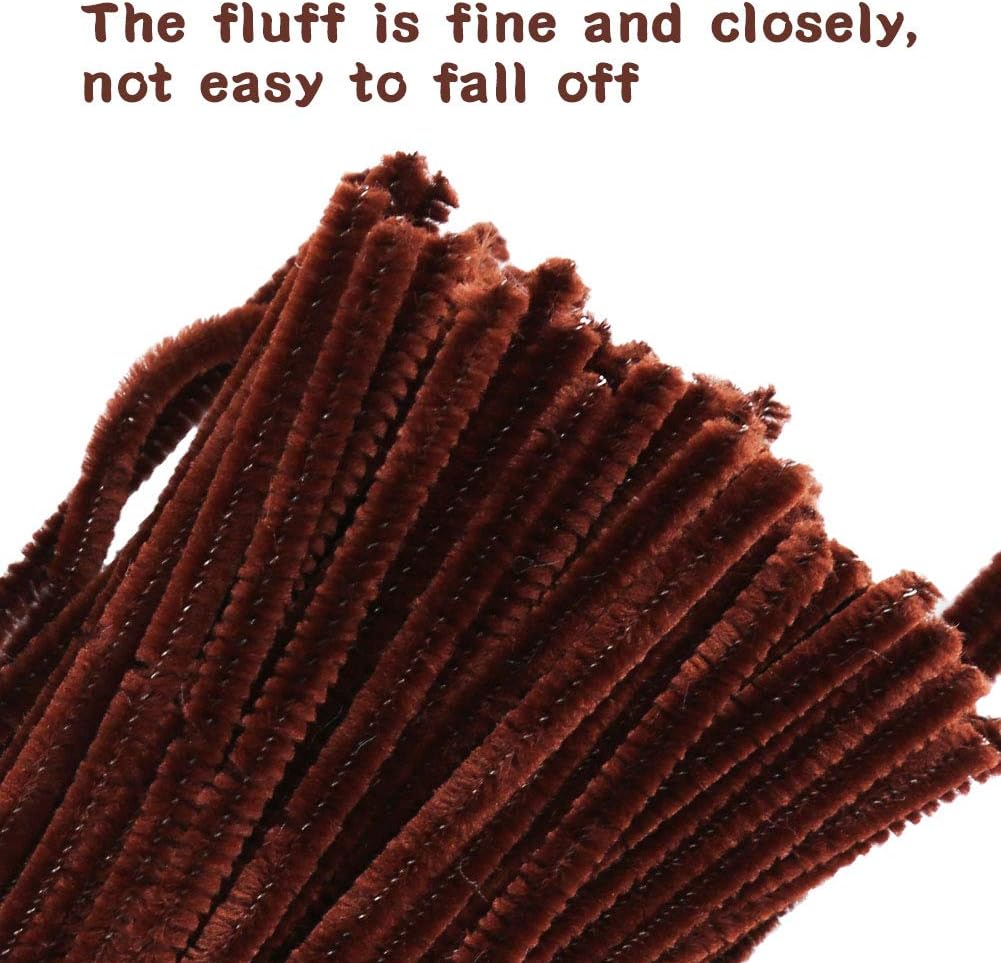 8mm Pipe Cleaner Plain 100pcs (Dark Brown)