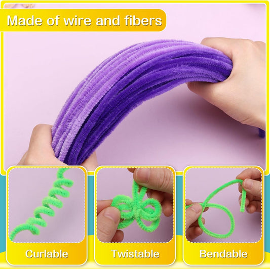8mm Pipe Cleaner Plain 100pcs (Purple)