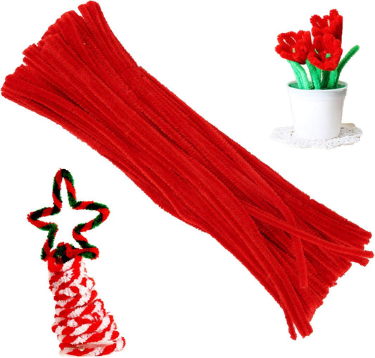 8mm Pipe Cleaner Plain 100pcs (RED)
