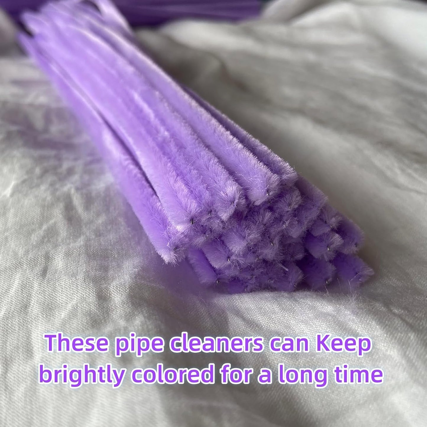 8mm Pipe Cleaner Plain 100pcs (Purple)