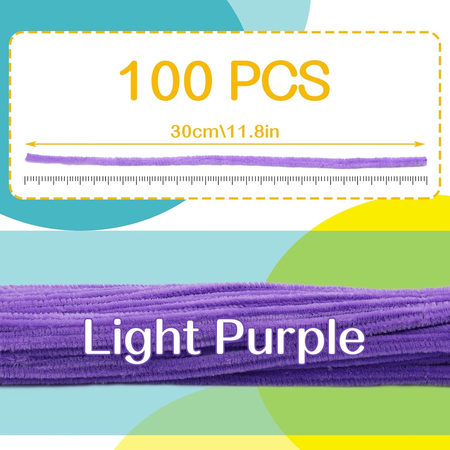 8mm Pipe Cleaner Plain 100pcs (Purple)