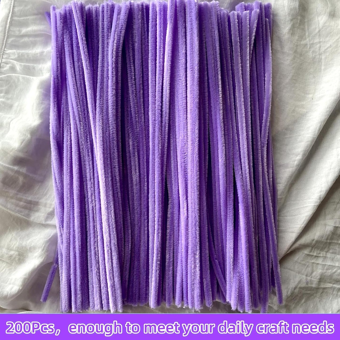 8mm Pipe Cleaner Plain 100pcs (Purple)