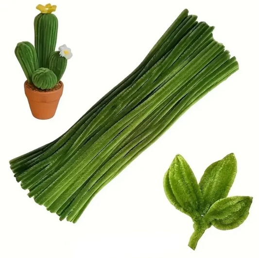 8mm Pipe Cleaner Plain 100pcs (Dark Green)